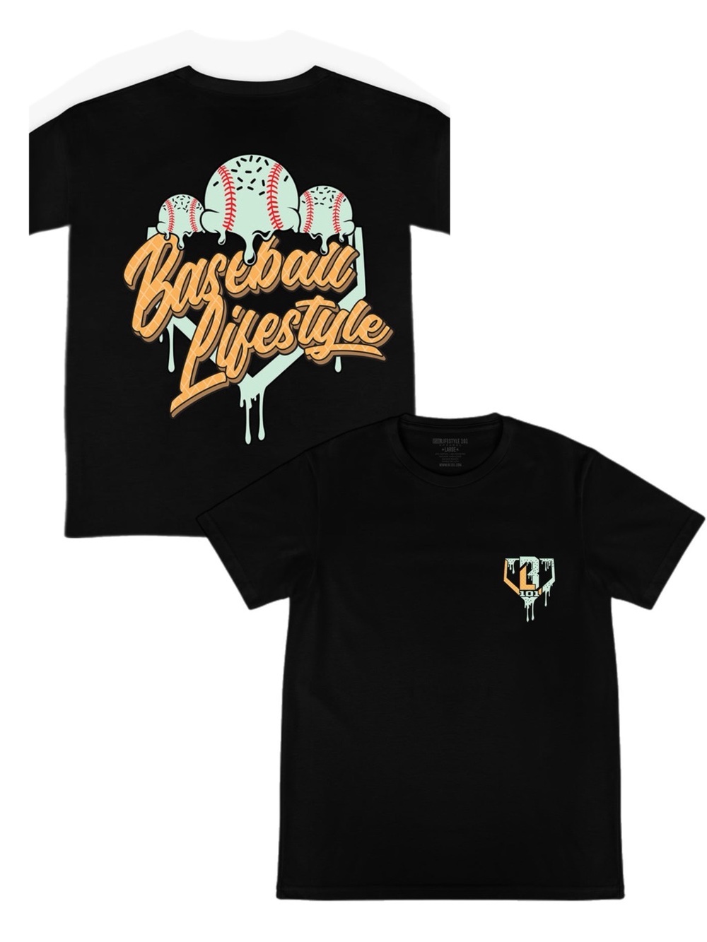 Baseball Lifestyle Graphic Tee - Black
